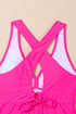 Empire Waist V Neck Flounce Hem Swim Tankini Top