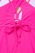 Empire Waist V Neck Flounce Hem Swim Tankini Top