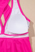 Empire Waist V Neck Flounce Hem Swim Tankini Top
