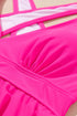 Empire Waist V Neck Flounce Hem Swim Tankini Top