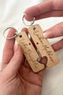 Engraved Wooden Puzzle Heart Matching Key Ring