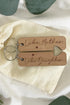 Engraved Wooden Puzzle Heart Matching Key Ring