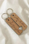 Engraved Wooden Puzzle Heart Matching Key Ring