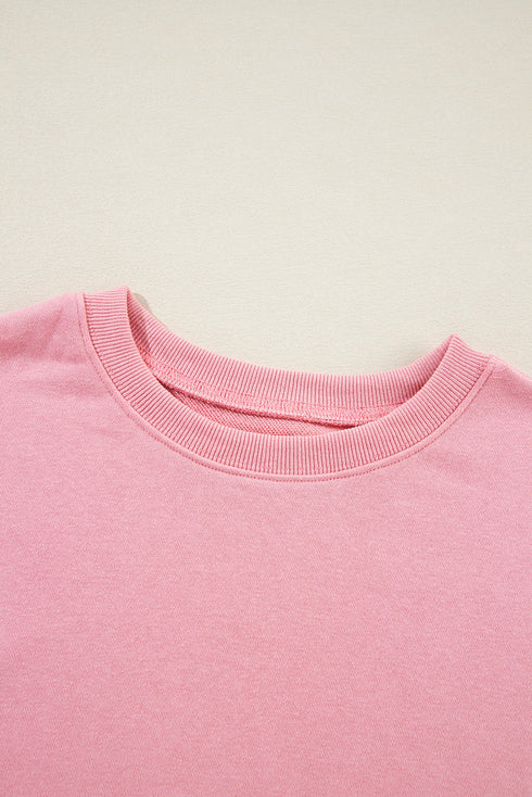 Essential Drop Shoulder Crew Neck Pullover Sweatshirt