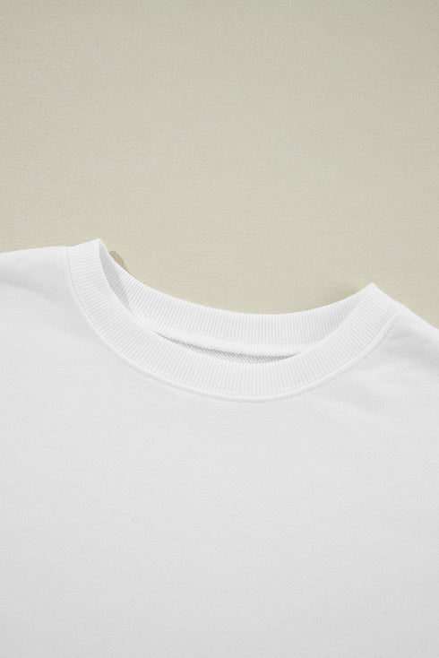 Essential Drop Shoulder Crew Neck Pullover Sweatshirt