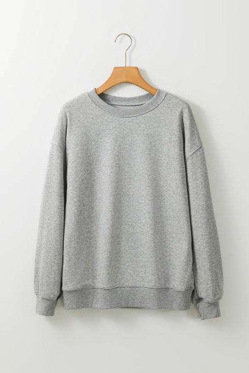 Essential Drop Shoulder Crew Neck Pullover Sweatshirt