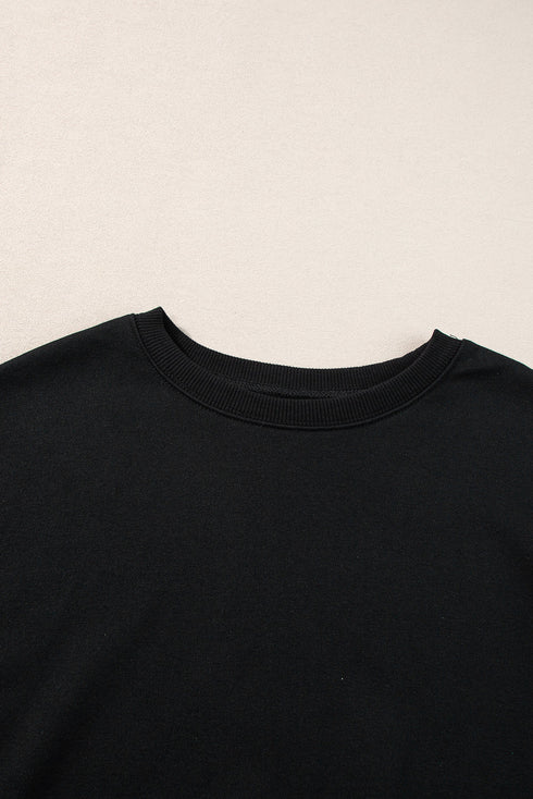 Essential Drop Shoulder Crew Neck Pullover Sweatshirt