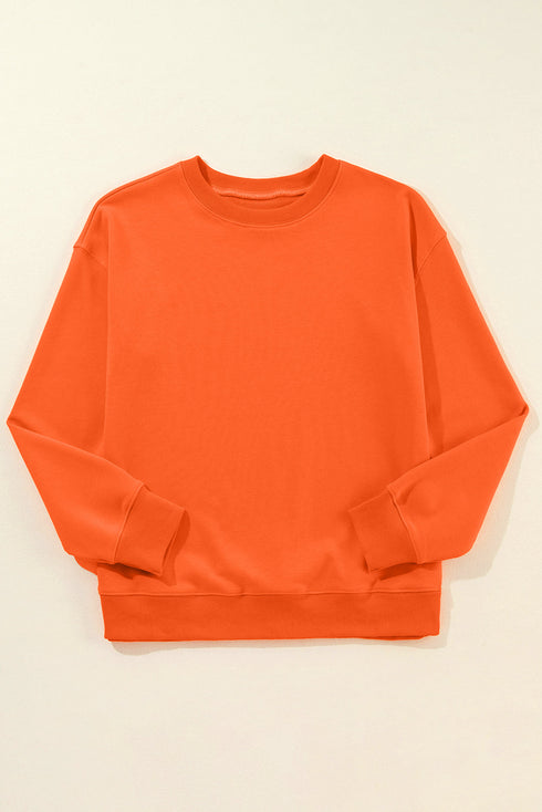 Essential Drop Shoulder Crew Neck Pullover Sweatshirt