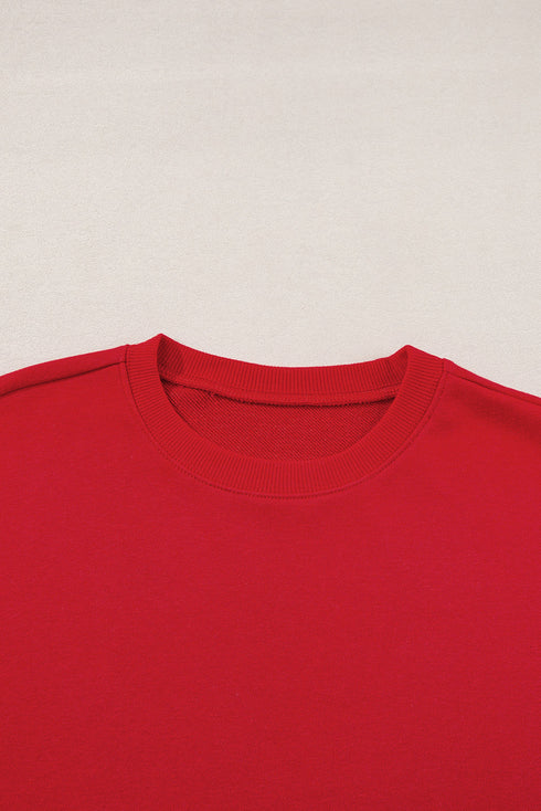 Essential Drop Shoulder Crew Neck Pullover Sweatshirt