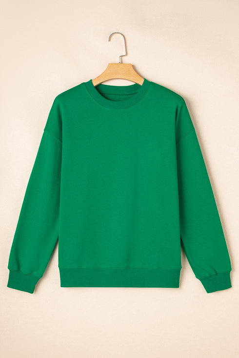 Essential Drop Shoulder Crew Neck Pullover Sweatshirt