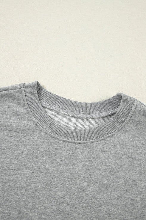 Essential Drop Shoulder Crew Neck Pullover Sweatshirt