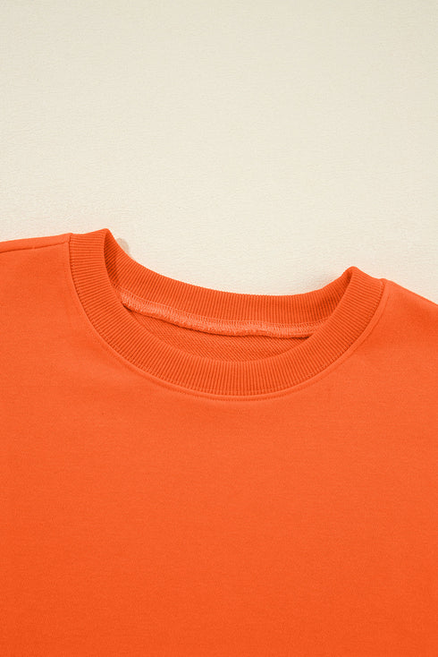 Essential Drop Shoulder Crew Neck Pullover Sweatshirt
