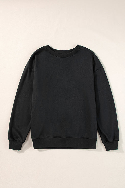 Essential Drop Shoulder Crew Neck Pullover Sweatshirt