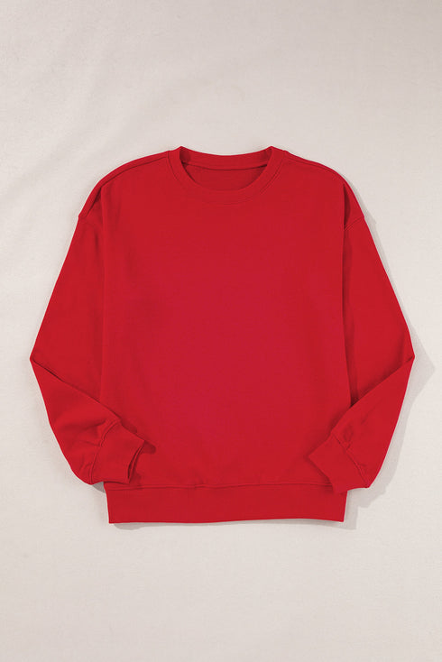 Essential Drop Shoulder Crew Neck Pullover Sweatshirt