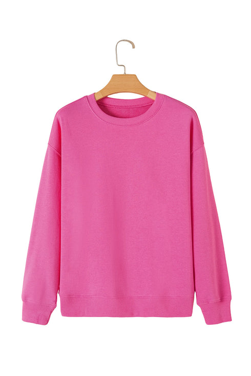 Essential Drop Shoulder Crew Neck Pullover Sweatshirt