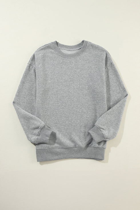 Essential Drop Shoulder Crew Neck Pullover Sweatshirt