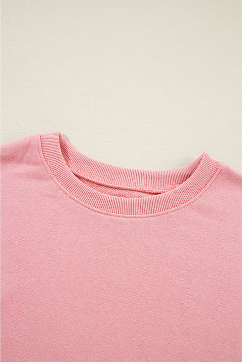 Essential Drop Shoulder Crew Neck Pullover Sweatshirt