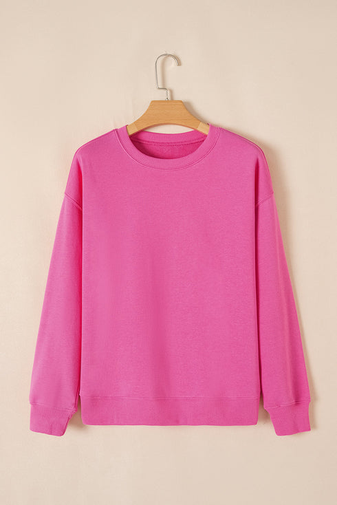 Essential Drop Shoulder Crew Neck Pullover Sweatshirt