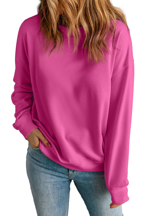 Essential Drop Shoulder Crew Neck Pullover Sweatshirt