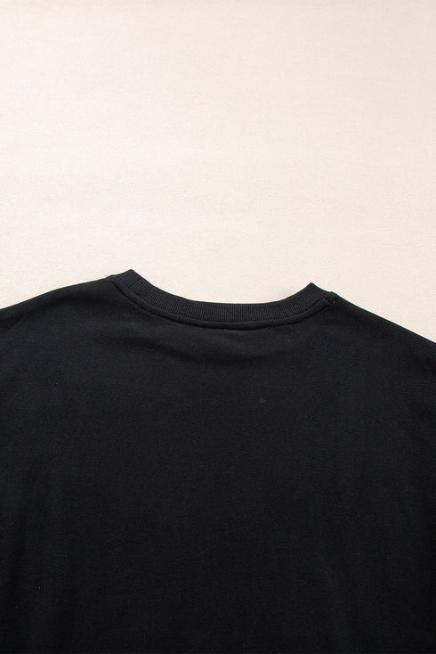 Essential Relaxed Fit Ribbed Trim Pullover Sweatshirt