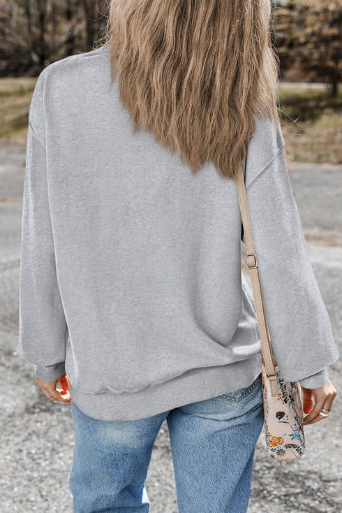Essential Relaxed Fit Ribbed Trim Pullover Sweatshirt