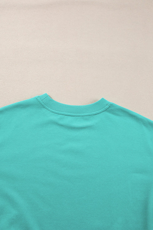 Essential Relaxed Fit Ribbed Trim Pullover Sweatshirt