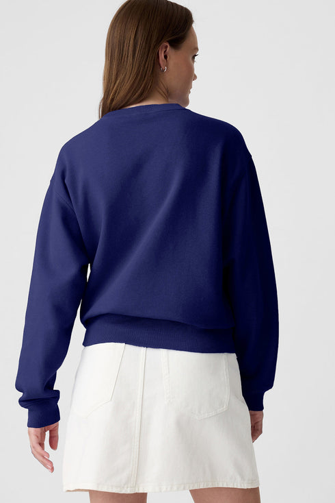 Essential Relaxed Fit Ribbed Trim Pullover Sweatshirt