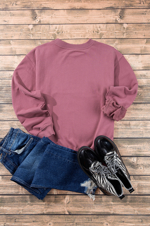 Essential Relaxed Fit Ribbed Trim Pullover Sweatshirt