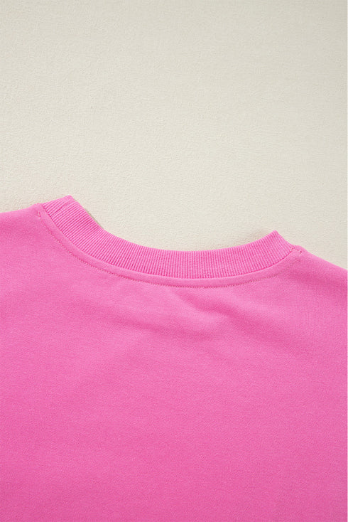 Essential Relaxed Fit Ribbed Trim Pullover Sweatshirt