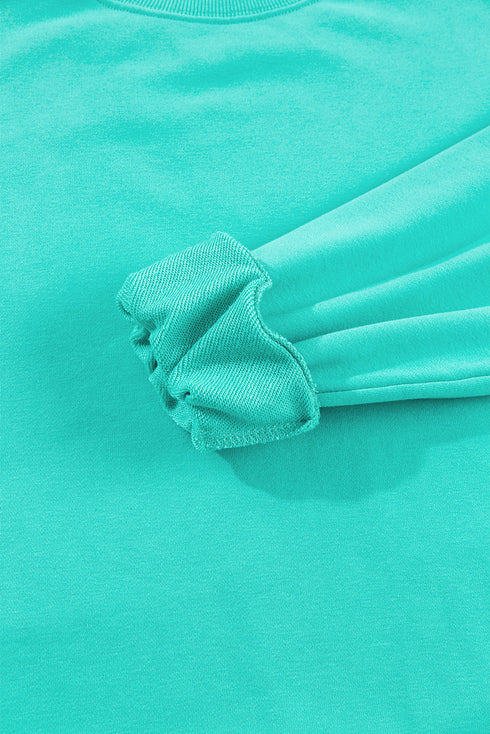 Essential Relaxed Fit Ribbed Trim Pullover Sweatshirt