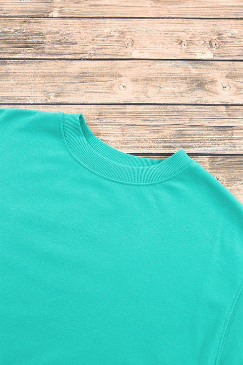 Essential Relaxed Fit Ribbed Trim Pullover Sweatshirt