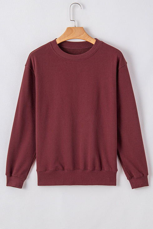 Essential Relaxed Fit Ribbed Trim Pullover Sweatshirt