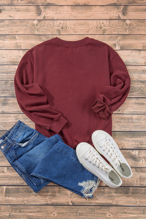 Essential Relaxed Fit Ribbed Trim Pullover Sweatshirt
