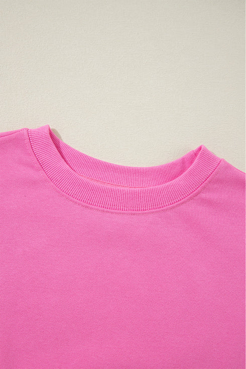 Essential Relaxed Fit Ribbed Trim Pullover Sweatshirt
