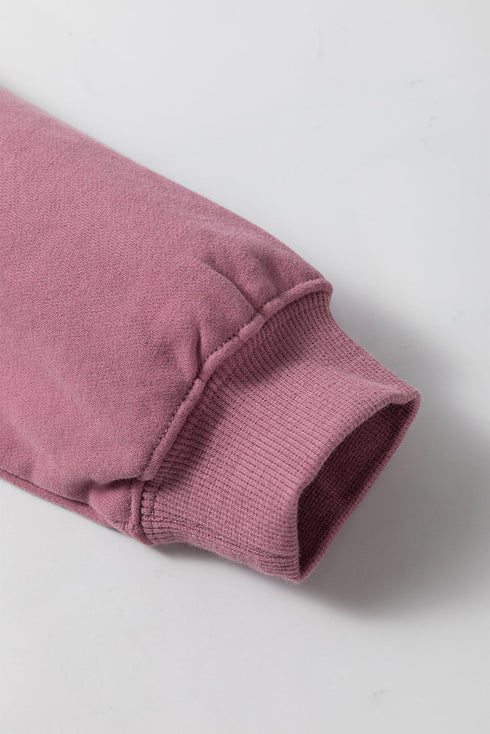 Essential Relaxed Fit Ribbed Trim Pullover Sweatshirt