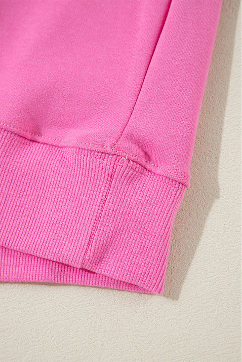 Essential Relaxed Fit Ribbed Trim Pullover Sweatshirt