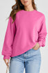 Essential Relaxed Fit Ribbed Trim Pullover Sweatshirt