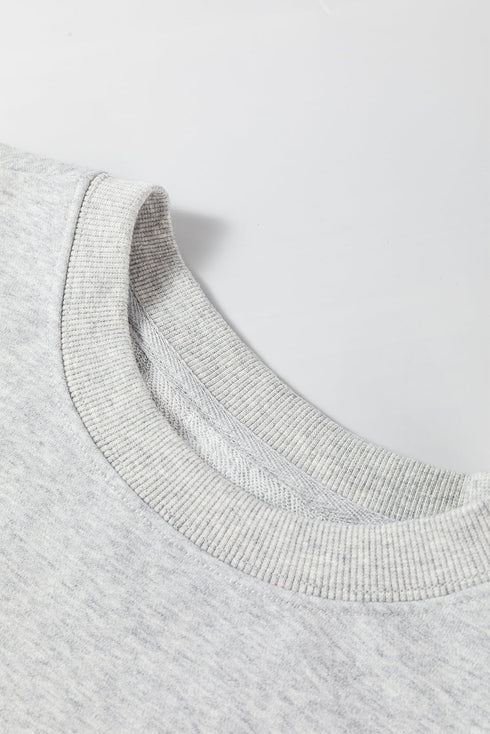Essential Relaxed Fit Ribbed Trim Pullover Sweatshirt