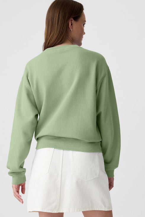 Essential Relaxed Fit Ribbed Trim Pullover Sweatshirt
