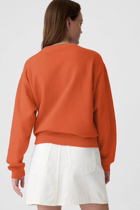Essential Relaxed Fit Ribbed Trim Pullover Sweatshirt
