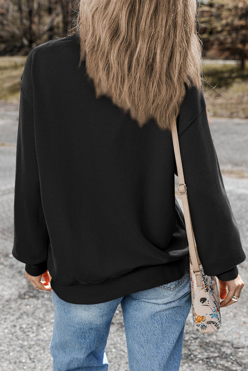 Essential Relaxed Fit Ribbed Trim Pullover Sweatshirt