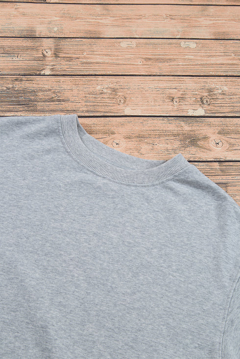 Essential Relaxed Fit Ribbed Trim Pullover Sweatshirt