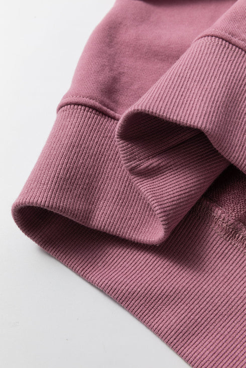 Essential Relaxed Fit Ribbed Trim Pullover Sweatshirt