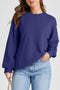 Essential Relaxed Fit Ribbed Trim Pullover Sweatshirt