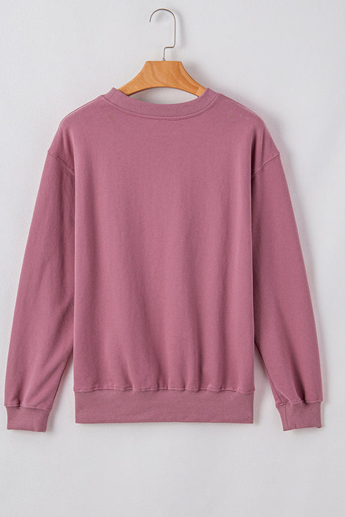 Essential Relaxed Fit Ribbed Trim Pullover Sweatshirt
