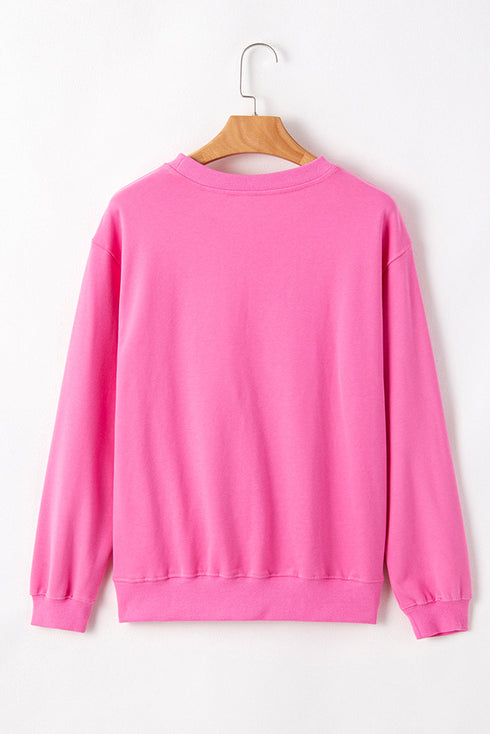Essential Relaxed Fit Ribbed Trim Pullover Sweatshirt