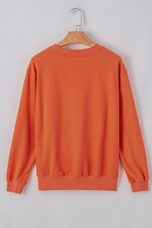 Essential Relaxed Fit Ribbed Trim Pullover Sweatshirt