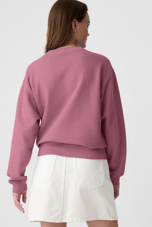 Essential Relaxed Fit Ribbed Trim Pullover Sweatshirt