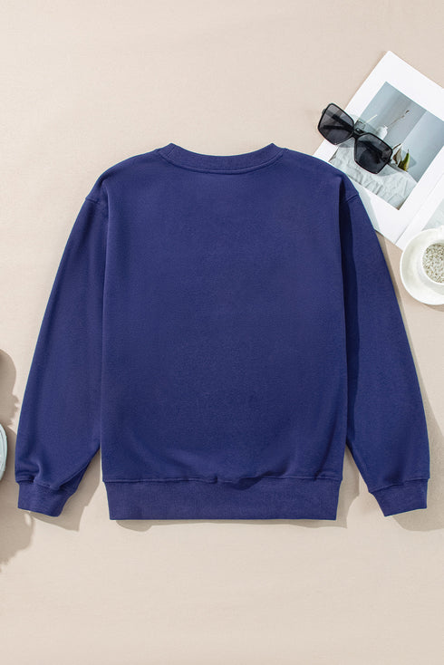 Essential Relaxed Fit Ribbed Trim Pullover Sweatshirt