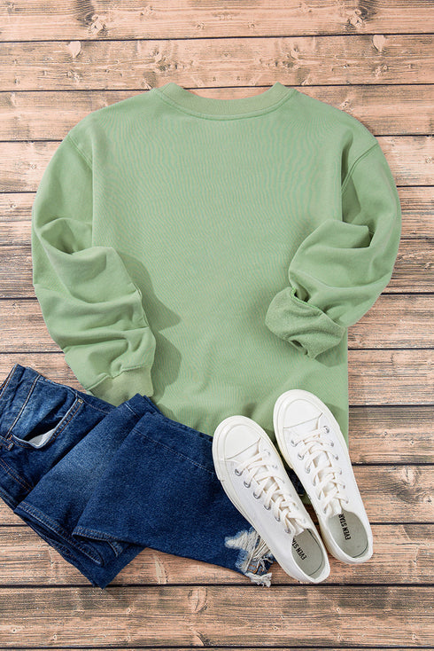 Essential Relaxed Fit Ribbed Trim Pullover Sweatshirt